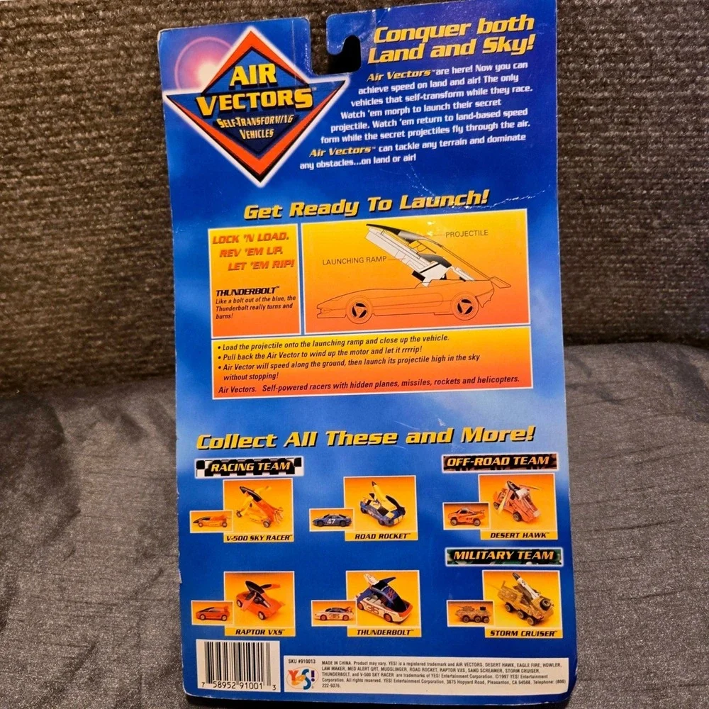 Vintage Air Vectors Self -Transforming‎ Vehicles THUNDERBOLT Yes! 1997 NIB
